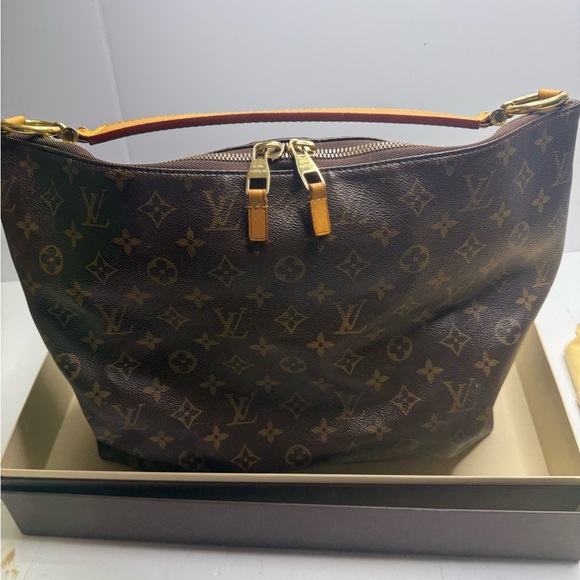 Louis Vuitton Handbags - Louis Vuitton Sully Shoulder Bag MM Brown Canvas With Dust bag And Box